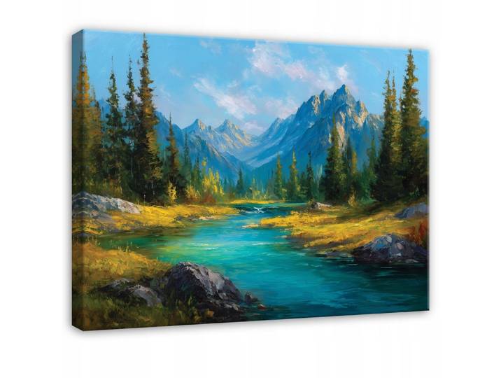 LEINWANDBILD Gebirge Landschaft Blau 100x70 cm