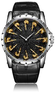 PRiME Medieval Style Men Waterproof Quartz Watch, Twelve Knight Design, Classic Gift For Him, Luxury Retro Timepiece silver Gold Black