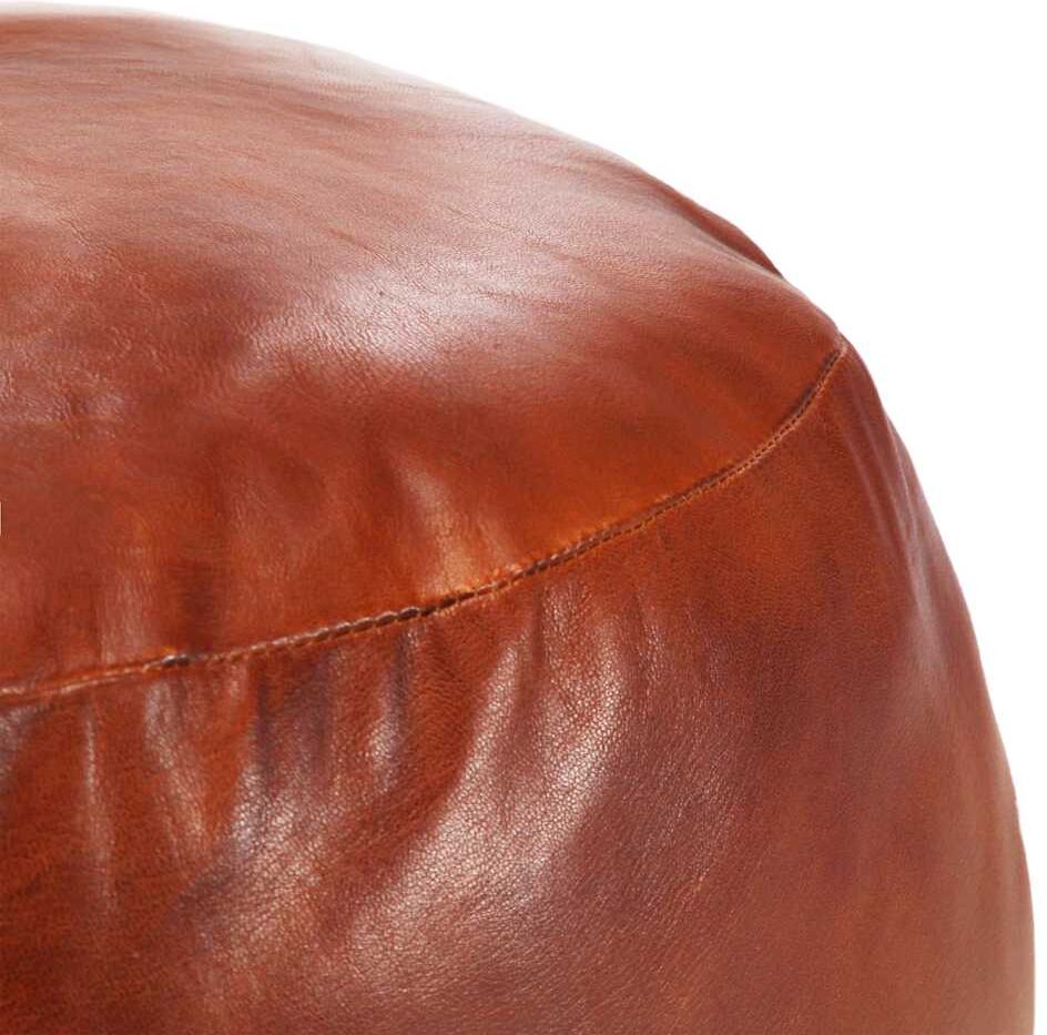 vidaXL Pouf 60 x 30 cm Brun roux Cuir véritable de chèvre