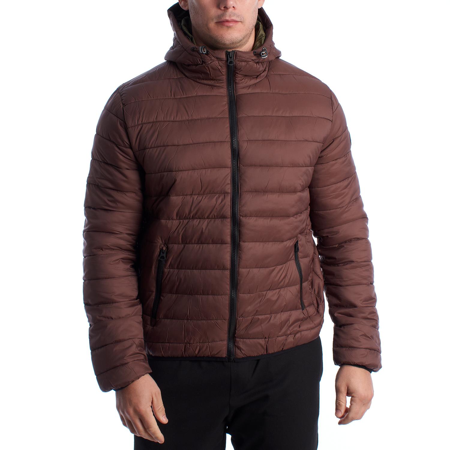 Männer gepolsterte Jacke mit Kapuze US40127020