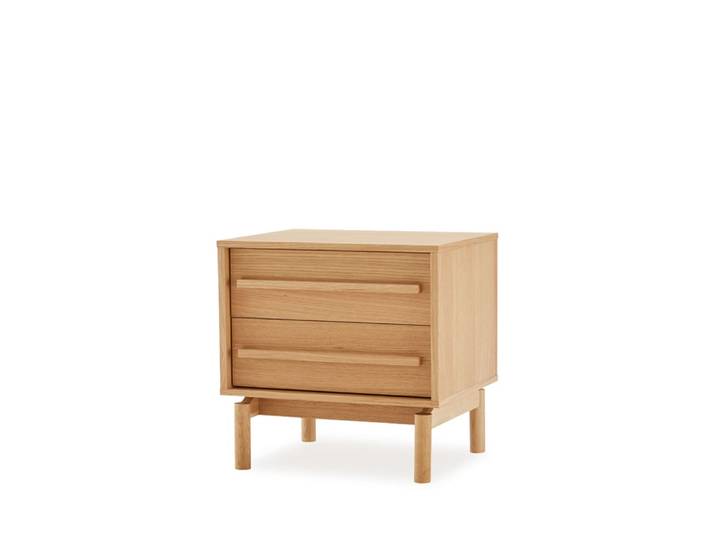 Table de chevet de 60 cm avec 2 tiroirs en bois et style nordique