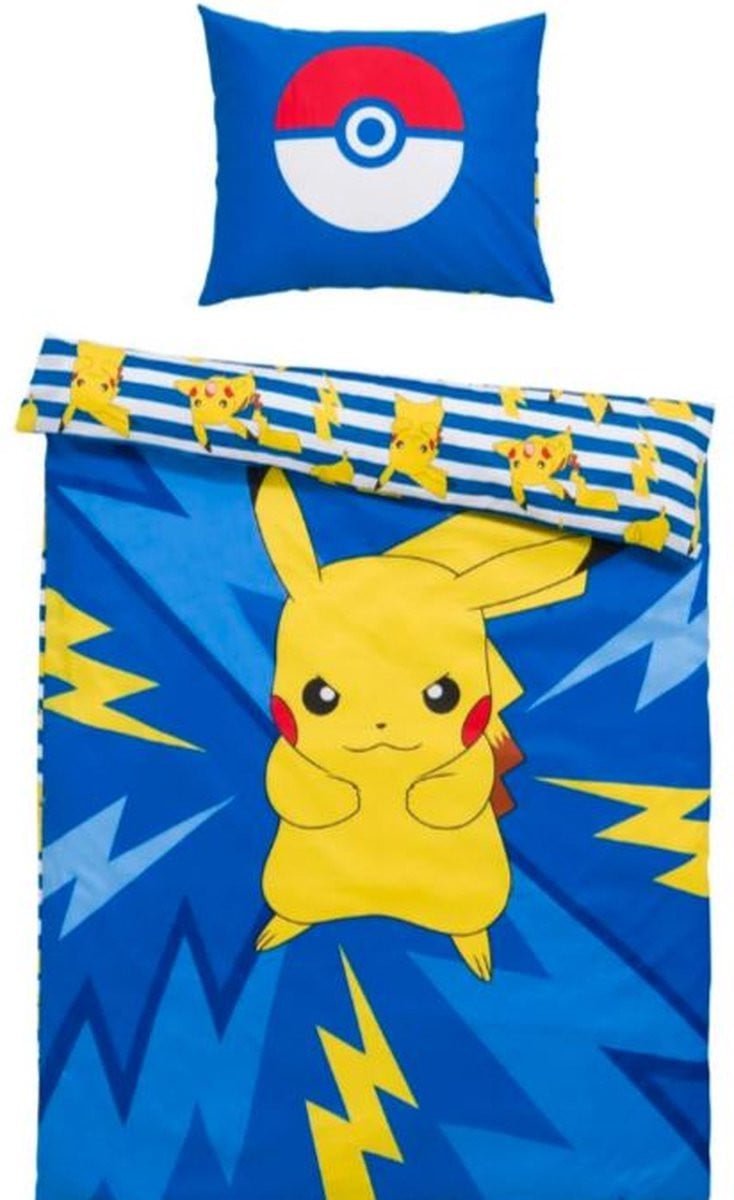 Pokémon Eenpersoons dekbedovertrek met kussensloop, 140x200 cm