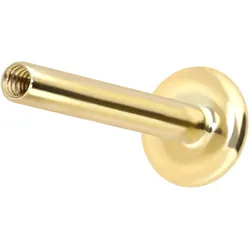 14 Karat Gold Labret mit Innengewinde ohne Aufsatz