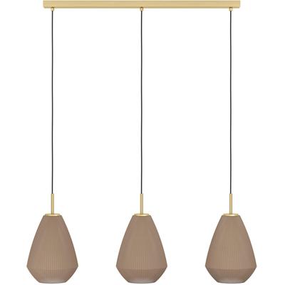EGLO Hängeleuchte "Caprarola Pendellampe, messing, Hängeleuchte, Esszimmerlampe, Lampe", goldfarben, 3, H: 110cm, 1 Stk., Leuchten, Esszimmerlampe, Hängeleuchte mit E27 Fassung, 90 cm, Hängeleuchte