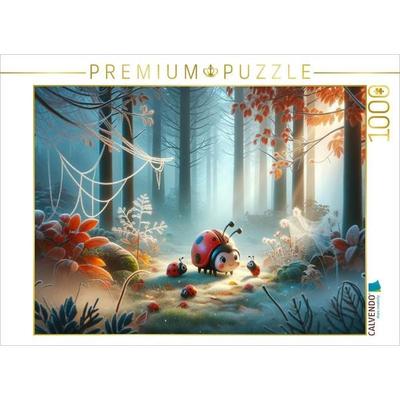 CALVENDO Puzzle Spiel im nebeligen Herbstwald | 1000 Teile Lege-Größe 64x48cm Foto-Puzzle für glückliche Stunden