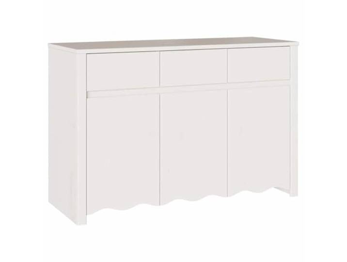 KGHFDVB Sideboard Drammen Weiß 114 x 43 x 75,5 cm Massivholz Kiefer Rechteckig, Viel Stauraum, Schubladen, Esszimmer, Wohnzimmer, Einfache Montage