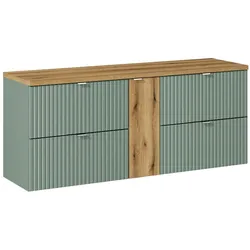 WASCHTISCHUNTERSCHRANK 140.4cm Jade Grün und Holz