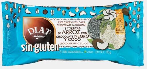 DIAT Rádisson GALETES DE ARROZ C/ CHOCOLATE PRETO E COCO S/GLUTE