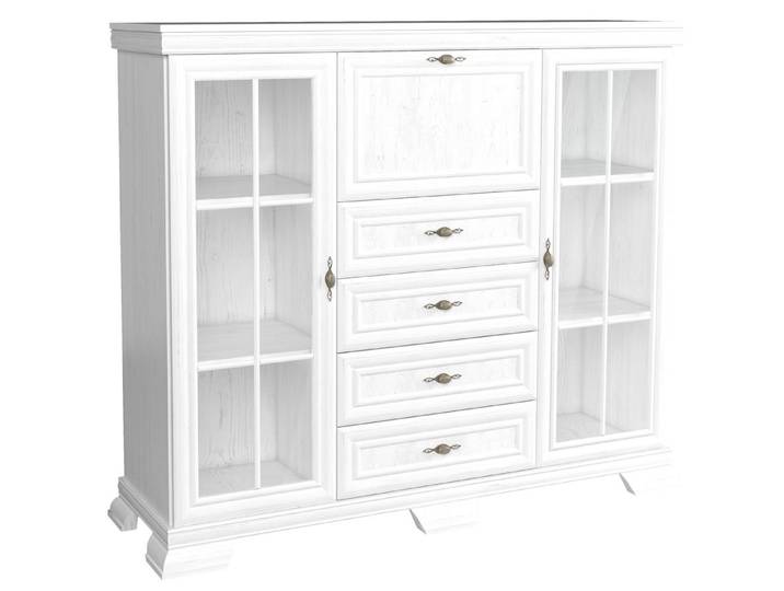 Feldmann-Wohnen Highboard Kora (1 St), 158cm 3-türig mit 4 Schubladen andersen pinie rustikal