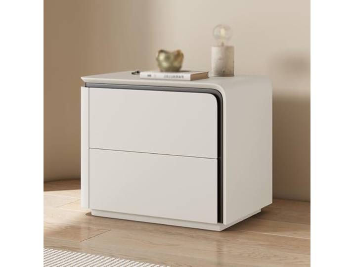 Nachttisch, Beistelltisch, Nachttisch, Schlafzimmer(Off white,45x40x50cm)
