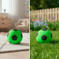 alldoro Schaumstoffball im Fussball Design für Kinder 20 cm grün
