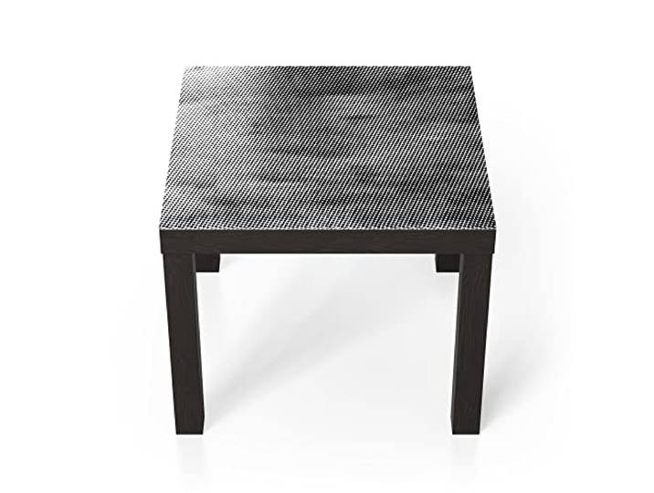 DEQORI Glastisch schwarz klein 55x55 cm Motiv Gitter aus Punkten ausgefallener Beistelltisch aus Glas Hochglanz Couchtisch fürs Wohnzimmer moderner Couch Tisch mit Design