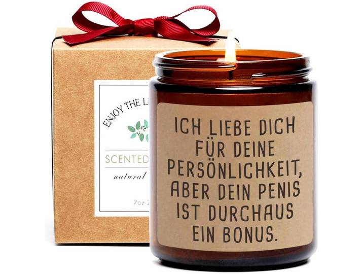 Duftkerze Teakholz Maskulin 100% Sojawachs Geschenkbox, Braun, Paraffin, 7.5 cm, Dekoration, Kerzen & Kerzenhalter, Duftkerzen
