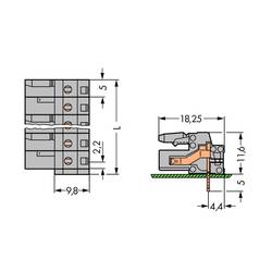 WAGO Buchsengehäuse-Platine 232 Polzahl Gesamt 20 Rastermaß: 5 mm 232-250 10 St.