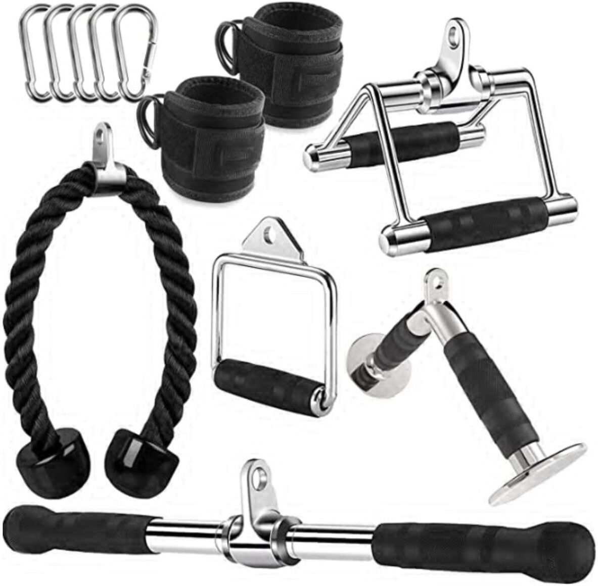 INF High-Low-Zugstange – ergonomische gerade Stahl-Kabelbefestigung für High- und Low-Pulley-Training, vollständige