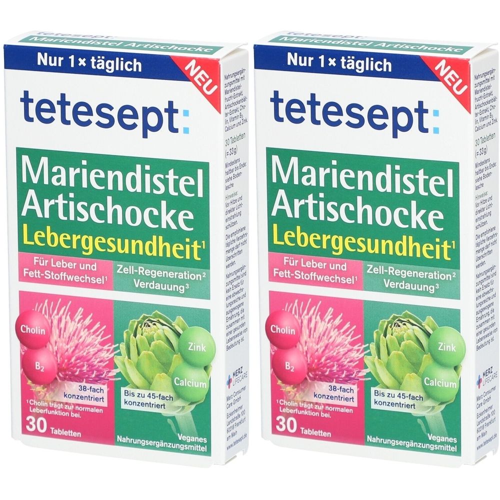 Tetesept Mariendistel Artischocke Tabletten 2x 2x30 St