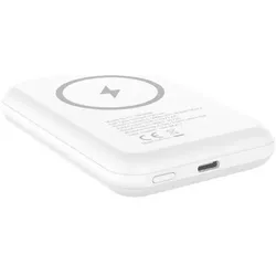 Energizer Tragbares kabelloses magnetisches Ladegerät, 5000 mAh, 15 W Powerbank, USB-C-Ausgangsladun (5000 mAh, 15 W, 18.50 Wh), Powerbank, Weiss
