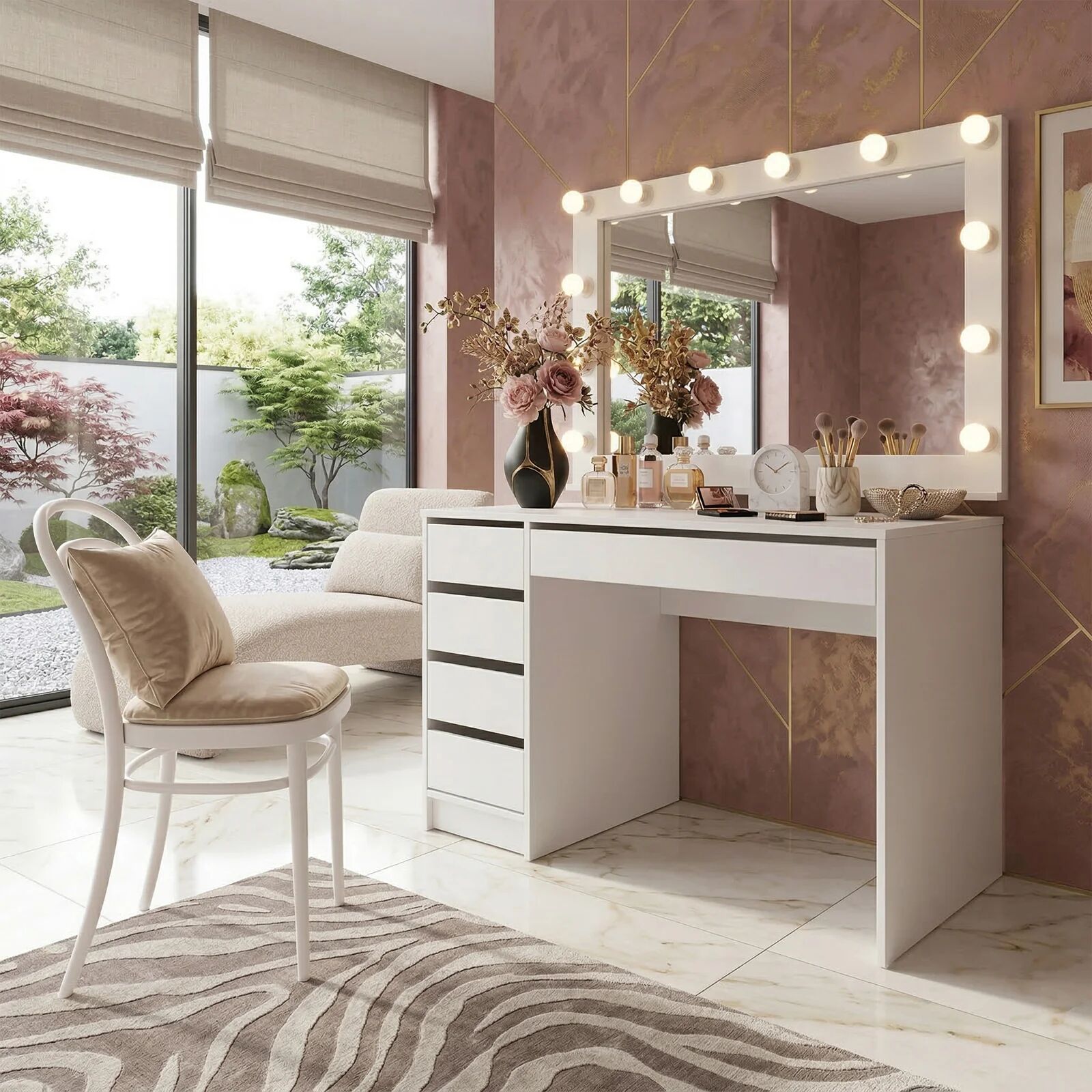 garneroarredamenti Scrivania 120x55cm moderna bianco opaco Eliana Gihome®