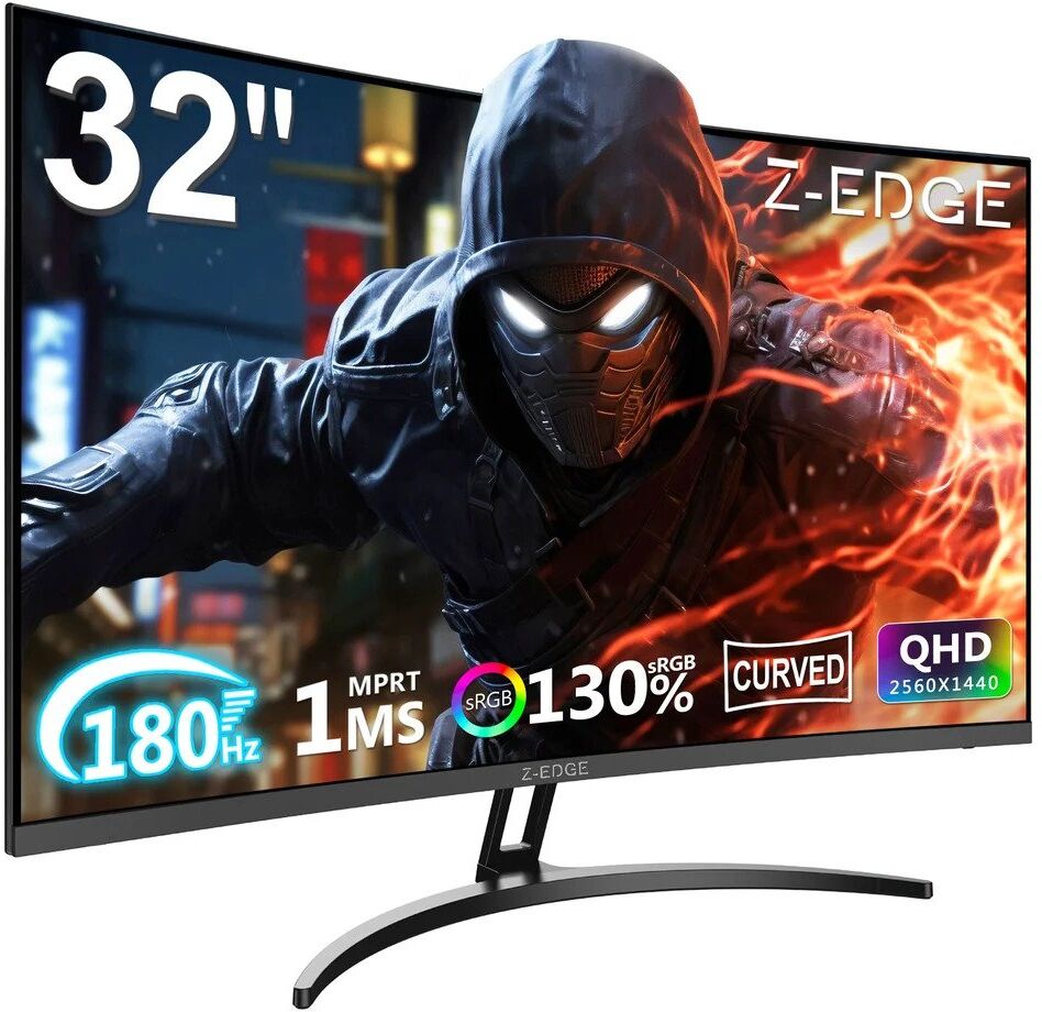 Z-EDGE UG32 32" QHD Curved Gaming Monitor, New