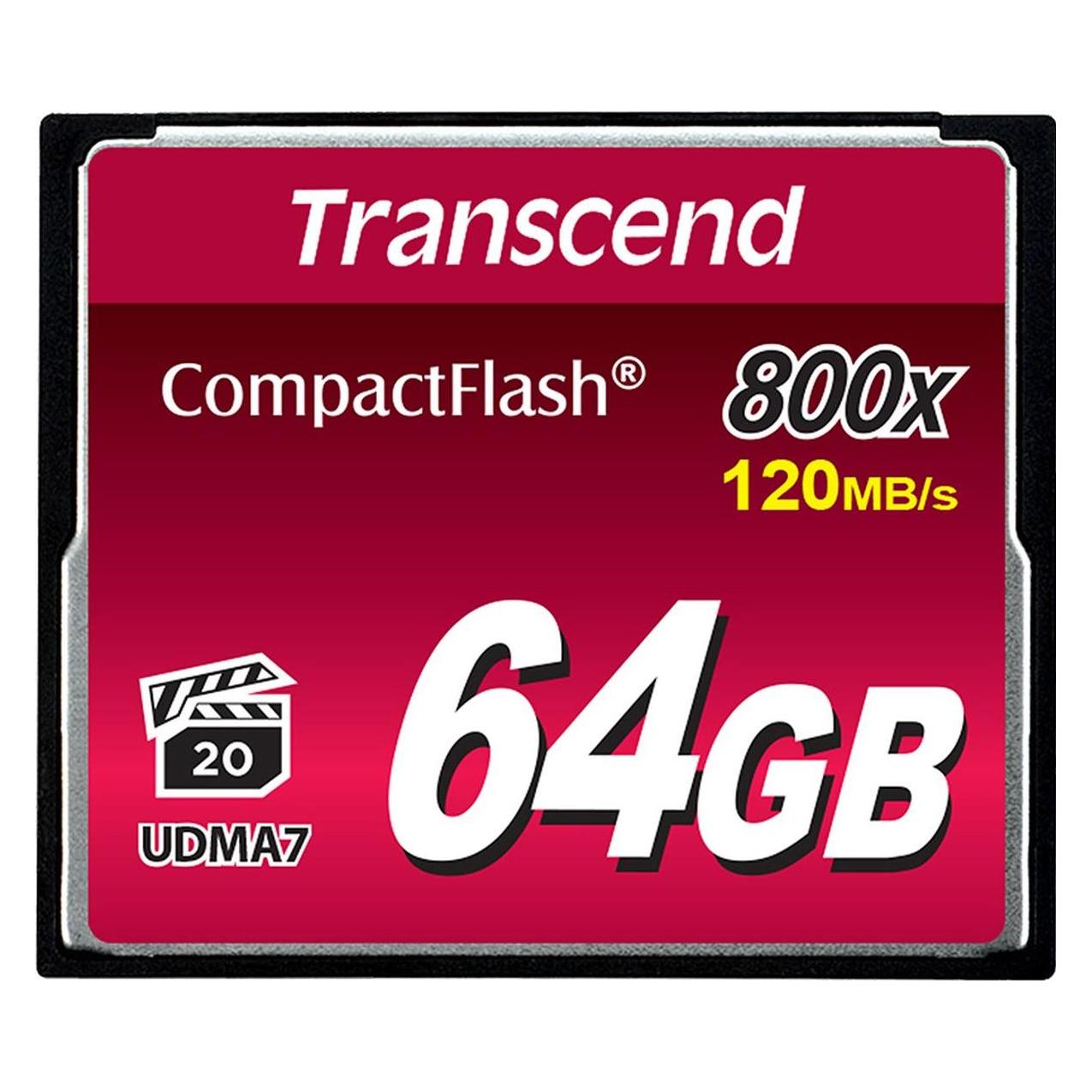 Transcend 64GB CF CARD (800X, TYPE I ) (64 GB, CF) (TS64GCF800)