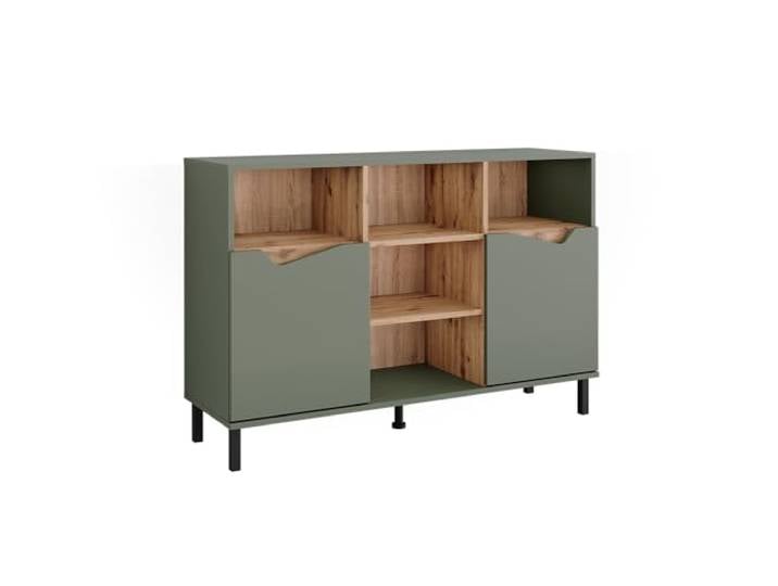Vicco Kommode Marelle, Grün/Artisan, 120 x 81.3 cm mit 2 Türen, zur Aufbewahrung von Kleidung, Büchern oder Haushaltsgegenständen