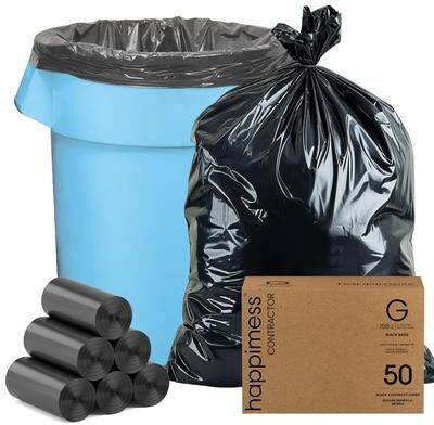 happimess 42-Gal 3 Mil Heavy Duty Contractor Trash Bags - (5Rolls, 50 Count)