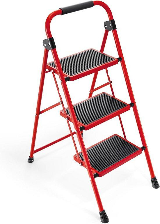 Opvouwbare Stepladder met 3 Treden en Handvat - Licht en Veilig voor Thuisgebruik