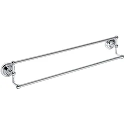Brillantbad BETRO CHROM Doppelhandtuchhalter Messing Chrom 665x125x115 mm für Bad & Küche >> zum Bohren