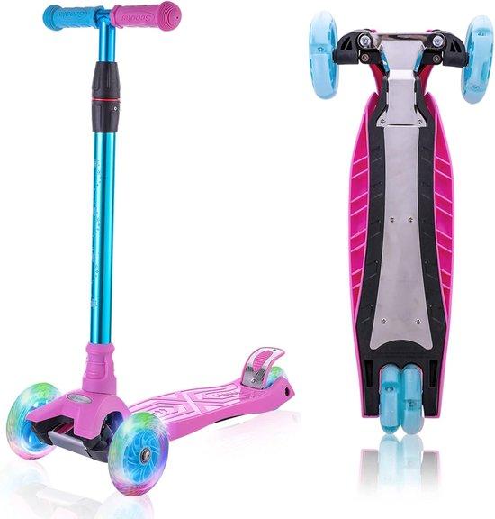 Famanu Dreiradscooter mit leuchtenden Rädern und verstellbarem Lenker - für Kinder