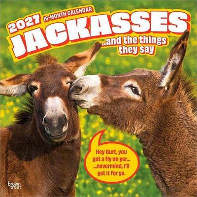 Jackasses 2027 12 X 24 Inch (Hanging) Monthly Square Wall Calendar Plastic-Free