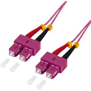LogiLink Glasfaserkabel FP4SC01, Multimode, SC/UPC auf SC/UPC, Duplex, OM4 (40 Gbit/s), 1 m