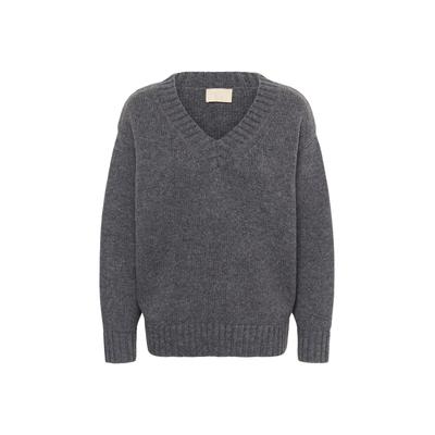 Strickpullover SOAKED IN LUXURY "Damen Strickpullover SLMoline", Damen, Gr. M, grau (grau melange), Obermaterial: 100% Wolle WO., Pullover Strickpullover
