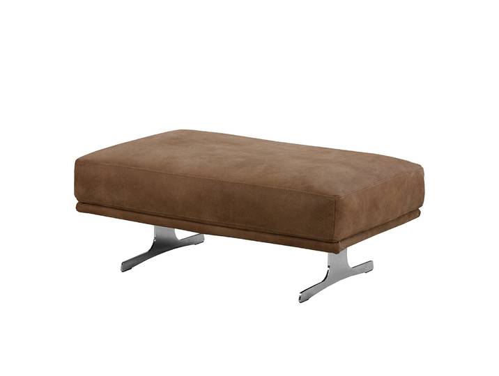 Repose-pieds capitonné Lurrip I 100 x 43 x 100cm Marron/Marron
