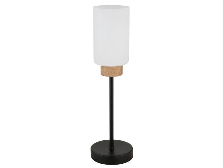 Globo Tischleuchte Rowena, Braun, Opal, Holz, Glas, 42 cm, Wippschalter, Lampen & Leuchten, Innenbeleuchtung, Tischlampen, Tischlampen