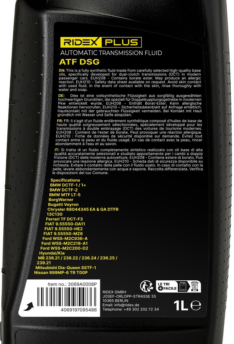 RIDEX PLUS 3069A0008P Automatic transmission fluid