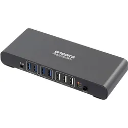 SpeaKa Professional SP-KVM-2P4K KVM-Umschalter Grau (matt), KVM Switch, Grau