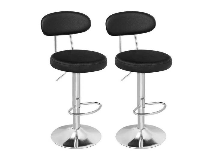 LuxusKollektion Barhocker Barhocker 2er Set höhenverstellbar drehbar 360 Grad PU schwarz