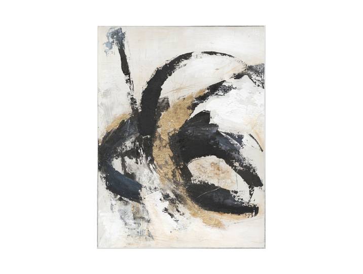 Handgemaltes, gerahmtes Bild „Black & Gold Expression“ 90 x 120 cm Multicolor Crea Collection
