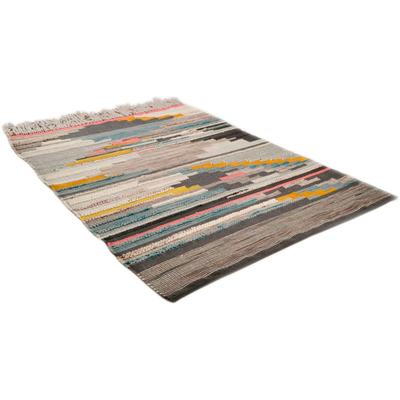 Teppich THEKO "Nomadic 3912, Handwebteppich", bunt, B:70cm H:7mm L:140cm, Baumwolle, Wolle, Teppiche, Teppich, gemustert, handgewebt, mit Fransen, ideal im Wohnzimmer & Schlafzimmer