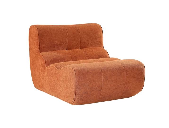 Fauteuil mousse polyuréthane tissu polyester touché doux orange