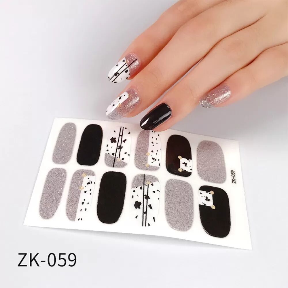 INF 10 Blatt Gradient Glitter Daisy Nagelsticker mit Nagelfeile - 3D Selbstklebende Wasserdichte Nagelaufkleber