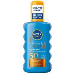 2x Nivea, Sonnencreme, Schutz & Bräune Sonnnenspray LSF 50 (SPF 50, 200 ml)