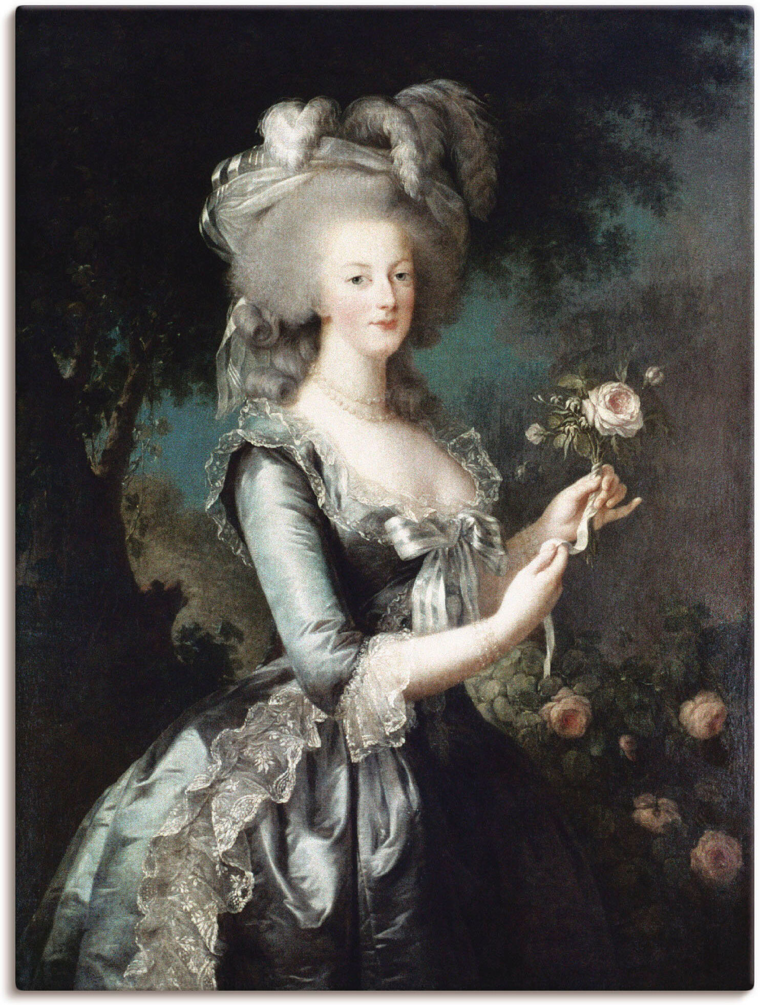 Wandbild ARTLAND "Marie Antoinette, 1783", grau (farbe bild(er): grau), B:60cm H:80cm, Bilder, Wandbild, als Leinwandbild, Poster in verschied. Grössen farbe bild(er): grau B/H/T: 60cm x 80cm, Leinwandbild Menschen Hochformat, 1 Stk.