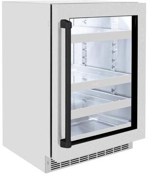 ZLINE 24 in. Touchstone 151 Can Beverage Fridge With Solid Stainless Steel Door
