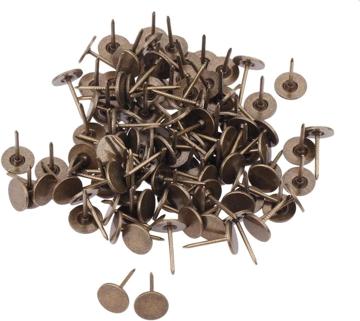 Meubelspijkers Decoratieve punaises Antiek brons 100 stuks 11x17mm