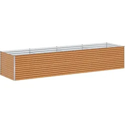 Helloshop26 - Industriedesign Hochbeet für den Außenbereich 390 x 100 x 68 cm mit effizienter Drainage aus verzinktem Stahl