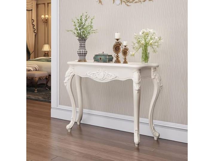 Konsolentisch Schmal Flurtisch Robust Beistelltisch Wandtisch für Flur Sofatisch hinter Sofa, Dichte Faserplatte, Moderner Flurmöbel für Wohnzimmer, platzsparend(White+Sliver,L90cm/35.4in)