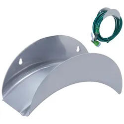 Relaxdays Metall Schlauchhalter für die Wand Grau