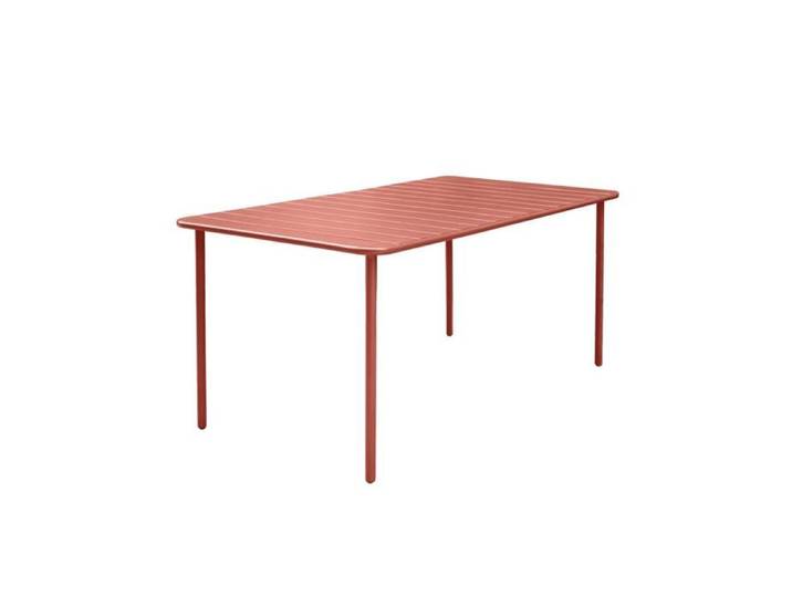 Table de jardin métal 6-8 places. terracotta. Amelia. 160x90xH72.5cm