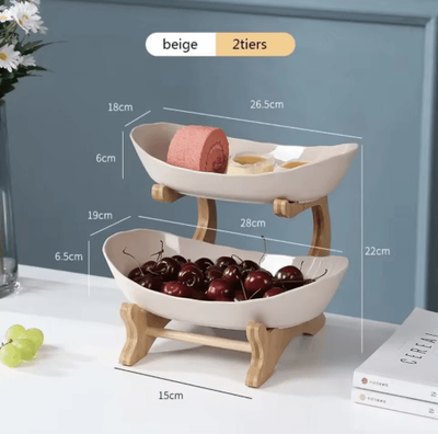 Inspire Picks FreshTier 3 Layer Fruit & Snack Serving Stand Modern Multi Tier Dessert Display pink S